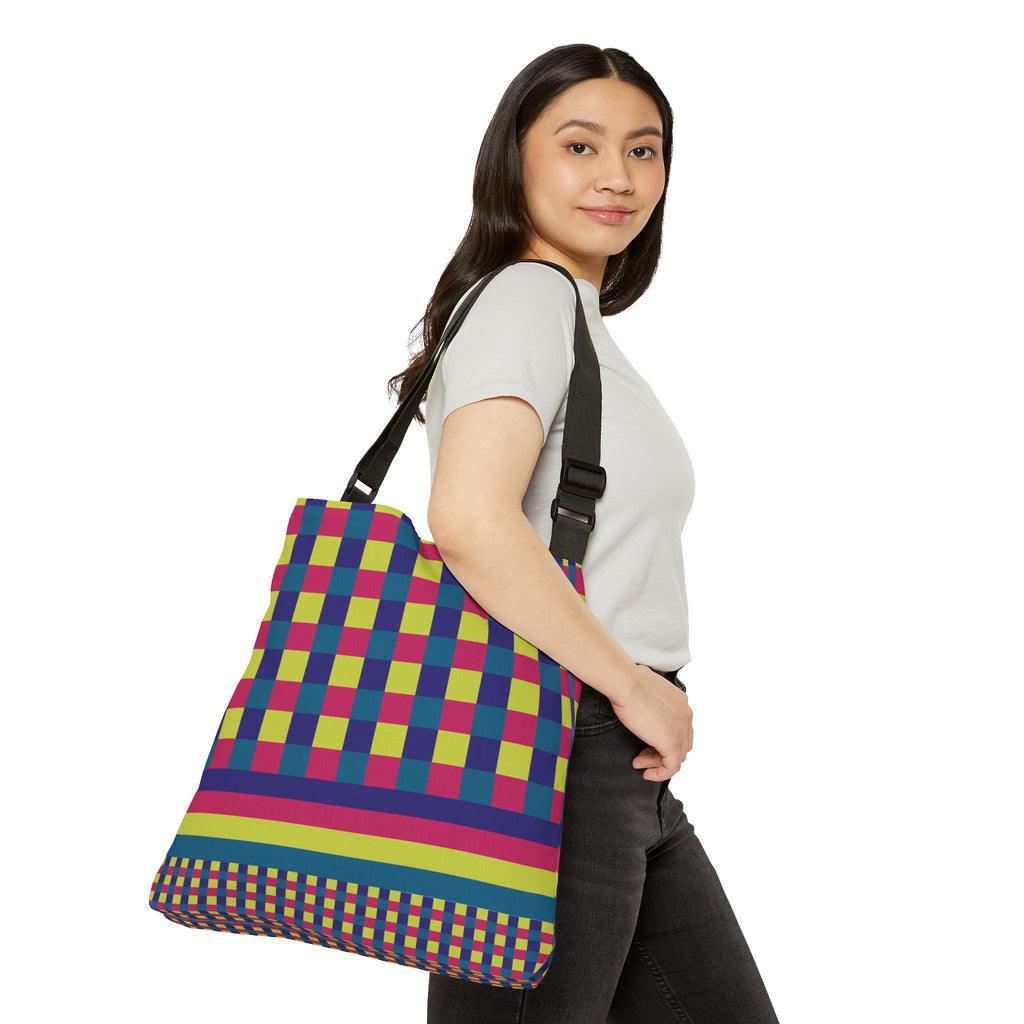 Colorblock Geometric Tote Bag