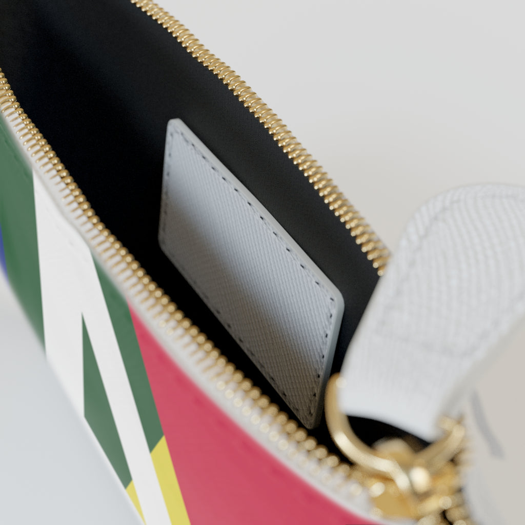 Initial A Mini Clutch — Colorblock Monogram Wristlet Wallet