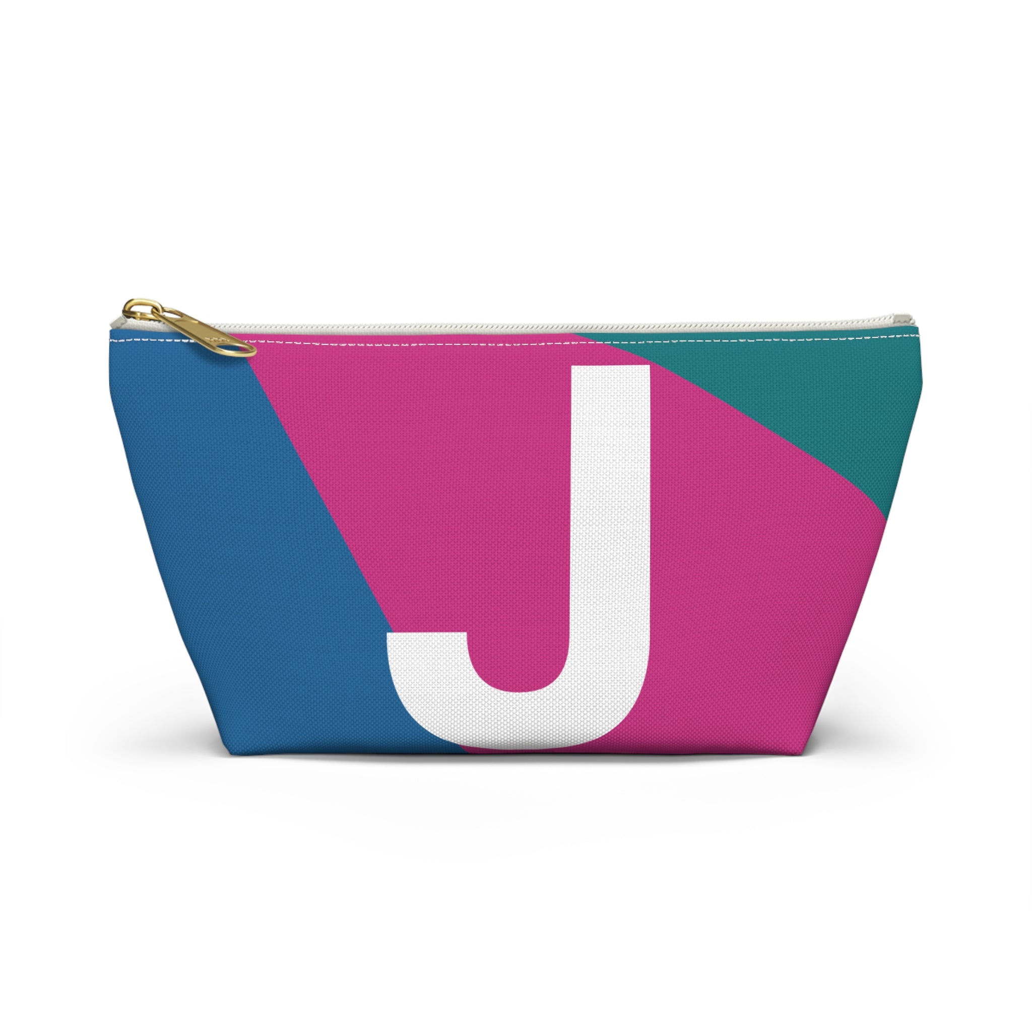 Initials Colorblock Accessory Pouch — Monogram J T-Bottom Cosmetic Bag