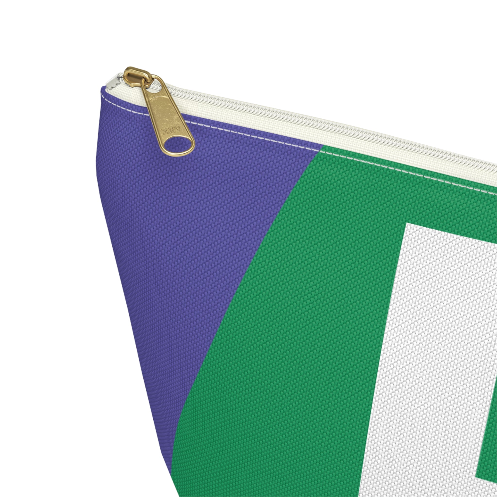 Initials Colorblock Accessory Pouch — Monogram F T-Bottom Cosmetic Bag