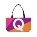 Personalized 'Q' Colorblock Tote Bag — Monogram Weekender Tote