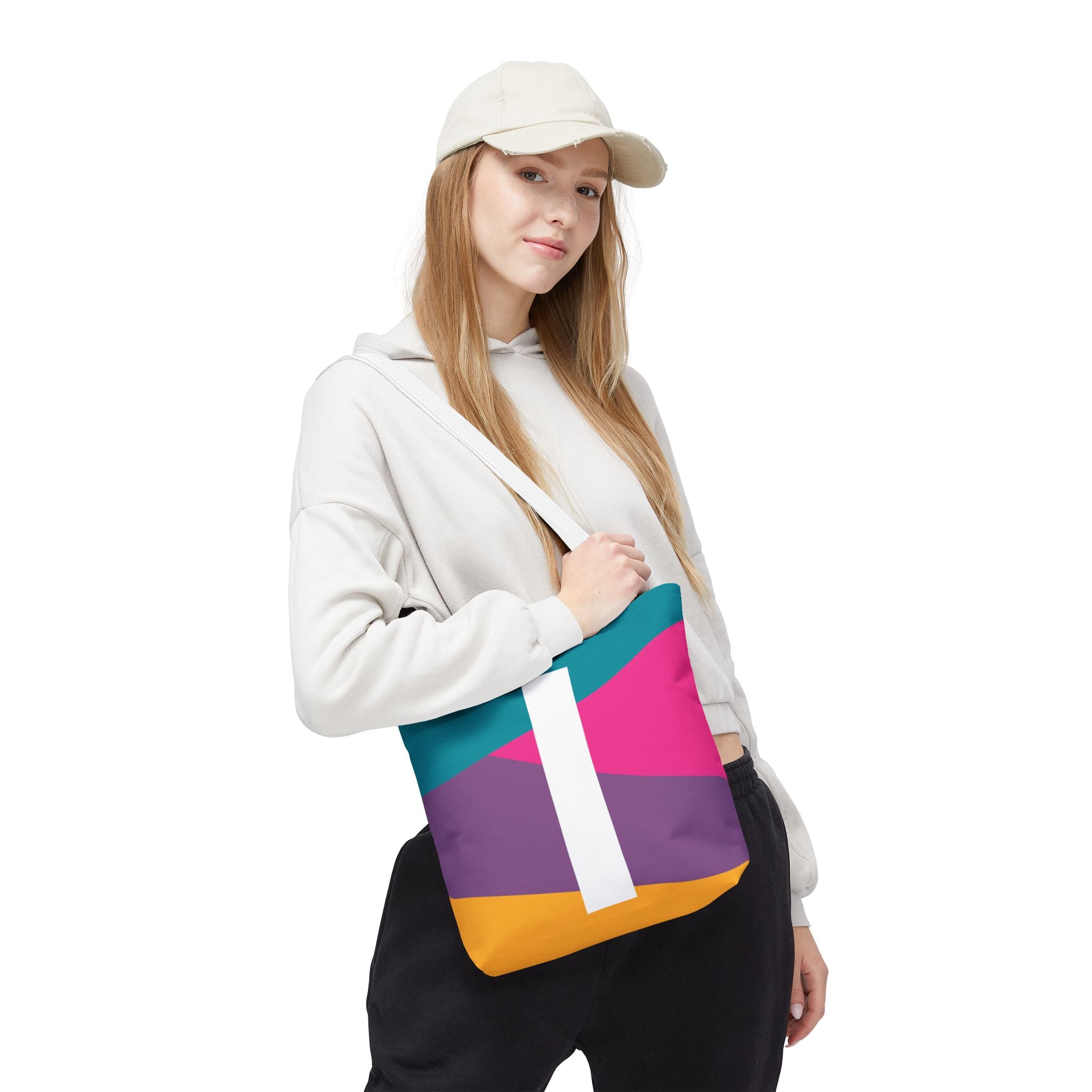 Monogram 'I' Colorblock Tote Bag — Personalized Initial I Shoulder Tote