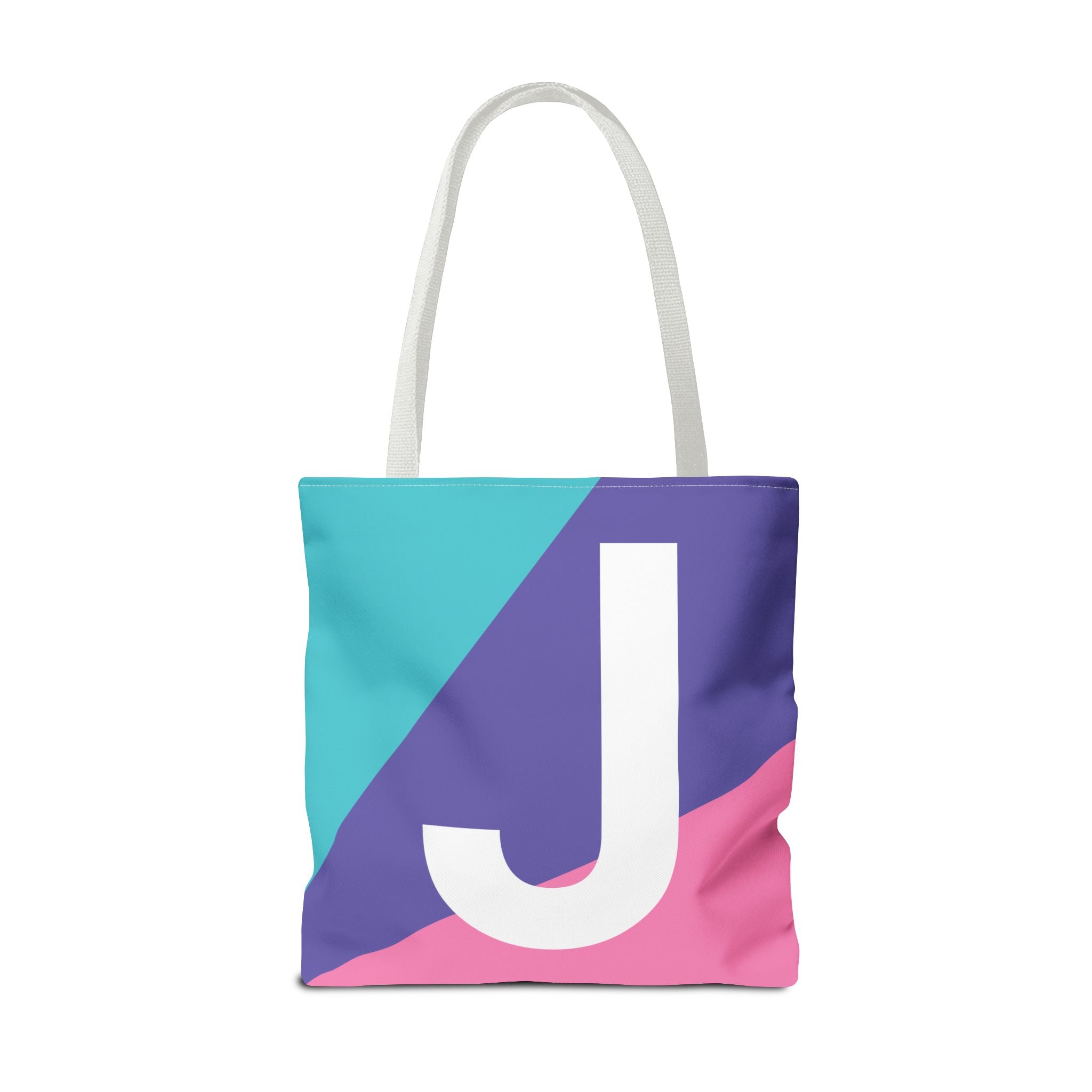 Monogram 'J' Colorblock Tote Bag — Personalized Initial J Shoulder Tote