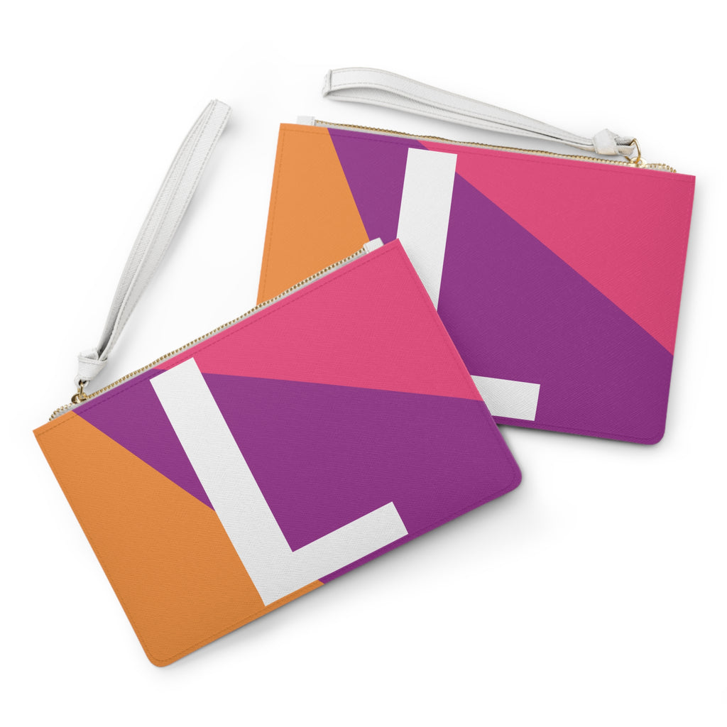 Monogram 'L' Colorblock Clutch Bag — Bold Geometric Wristlet for Everyday & Gifts