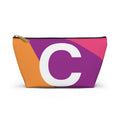 Initials Colorblock Accessory Pouch — Monogram C T-Bottom Cosmetic Bag