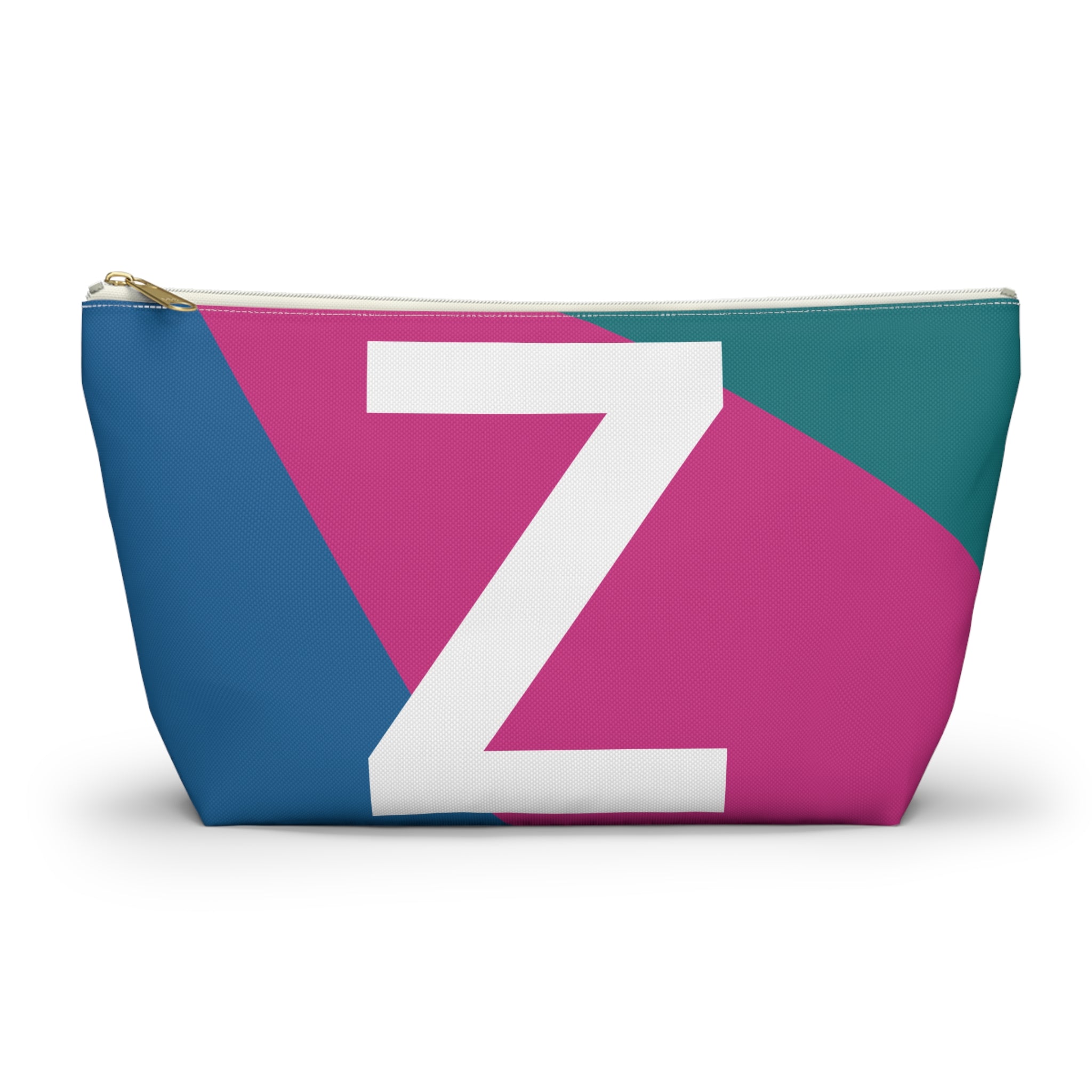 Initials Colorblock Accessory Pouch — Monogram Z T-Bottom Cosmetic Bag