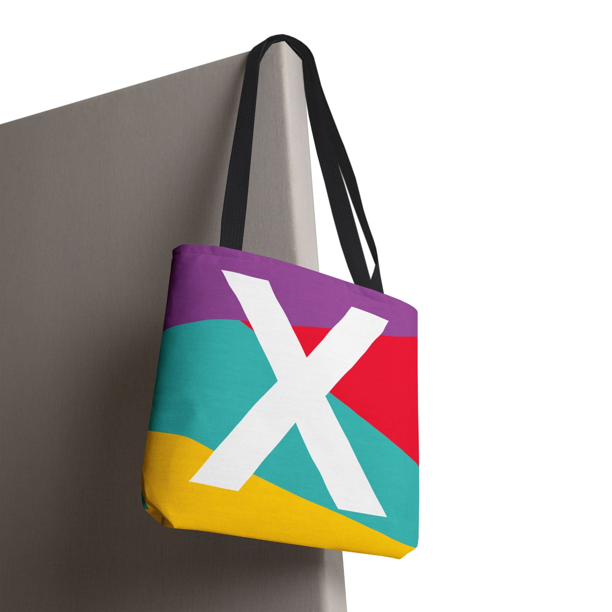 Monogram 'X' Colorblock Tote Bag — Personalized Initial X Shoulder Tote