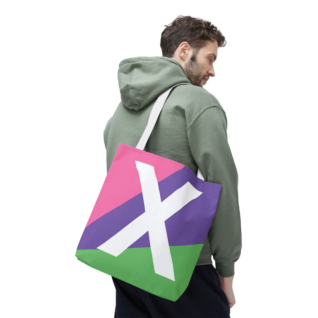 Monogram 'X' Colorblock Tote Bag — Personalized Initial X Shoulder Tote