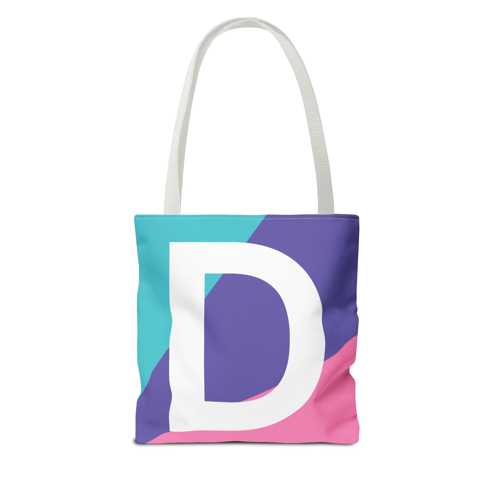 Monogram 'D' Colorblock Tote Bag — Personalized Initial D Shoulder Tote