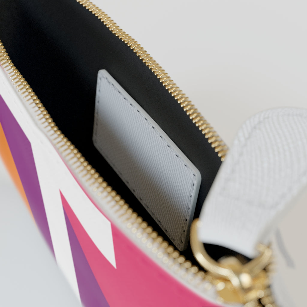 Initial T Mini Clutch — Colorblock Monogram Wristlet Wallet