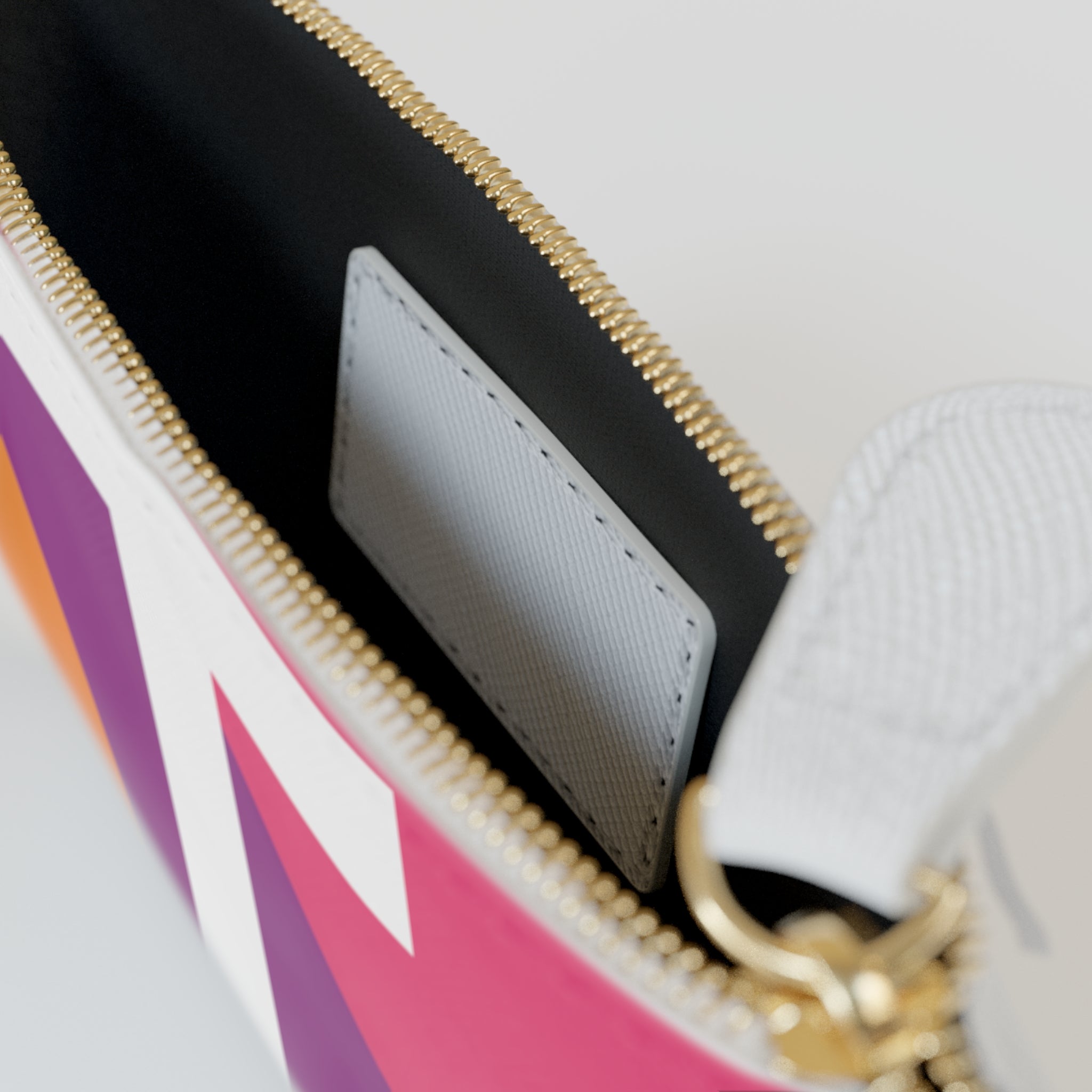 Initial T Mini Clutch — Colorblock Monogram Wristlet Wallet