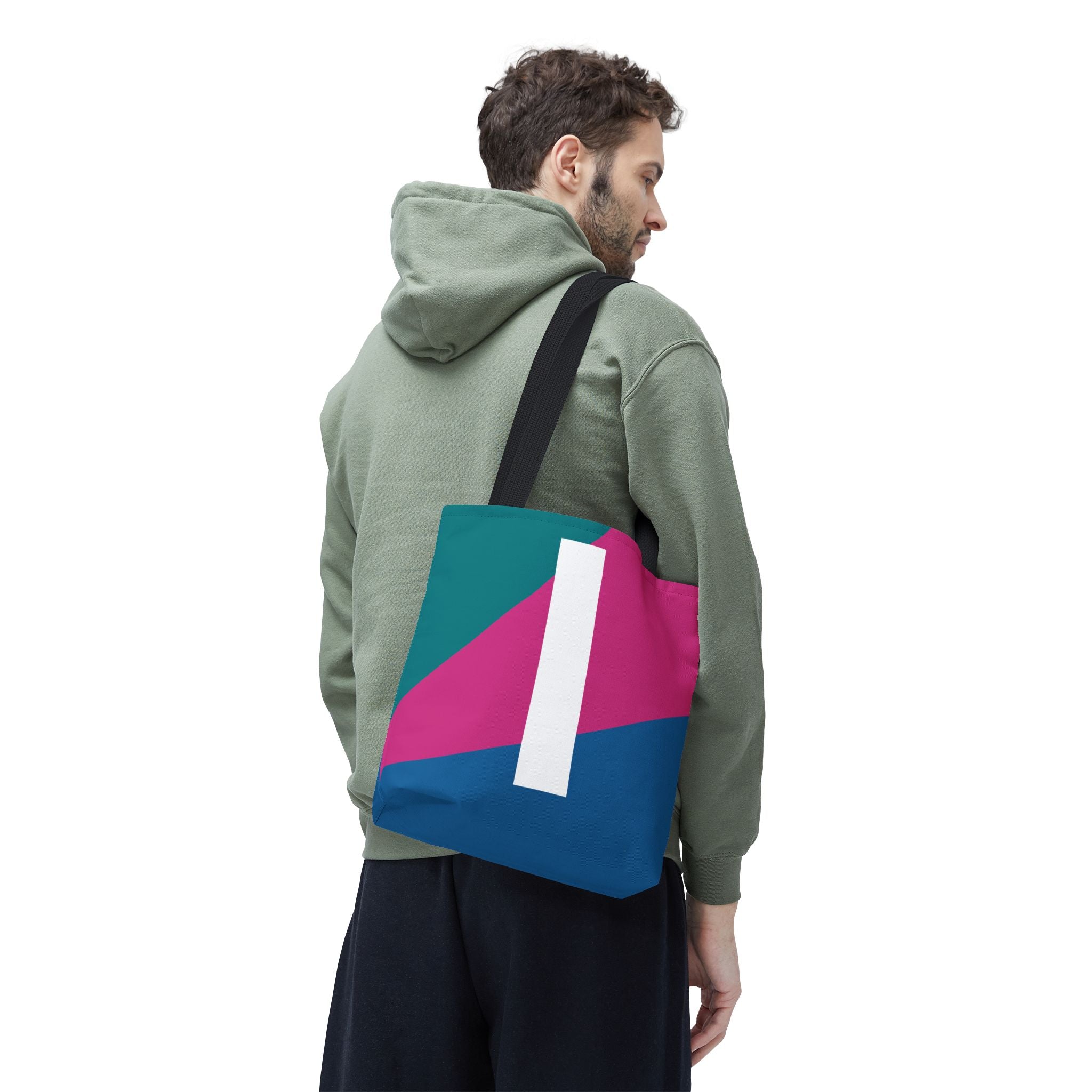 Monogram 'I' Colorblock Tote Bag — Personalized Initial I Shoulder Tote