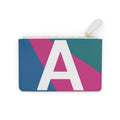 Initial A Mini Clutch — Colorblock Monogram Wristlet Wallet