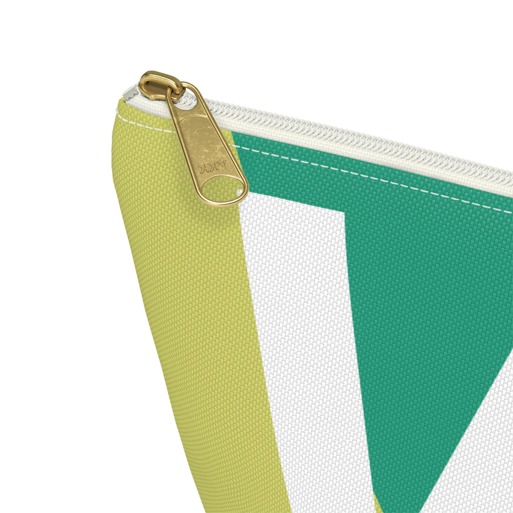 Initials Colorblock Accessory Pouch — Monogram W T-Bottom Cosmetic Bag