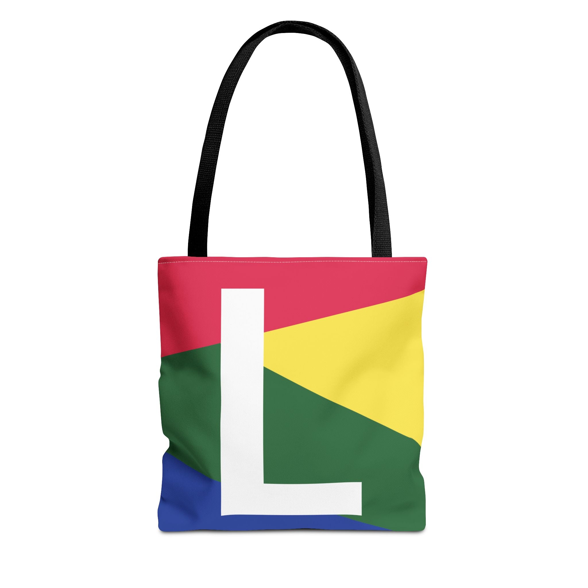 Monogram 'L' Colorblock Tote Bag — Personalized Initial L Shoulder Tote