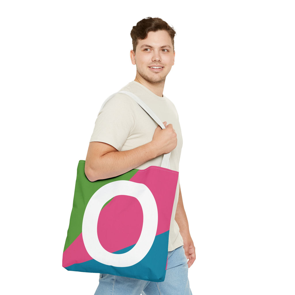 Monogram 'O' Colorblock Tote Bag — Personalized Initial O Shoulder Tote