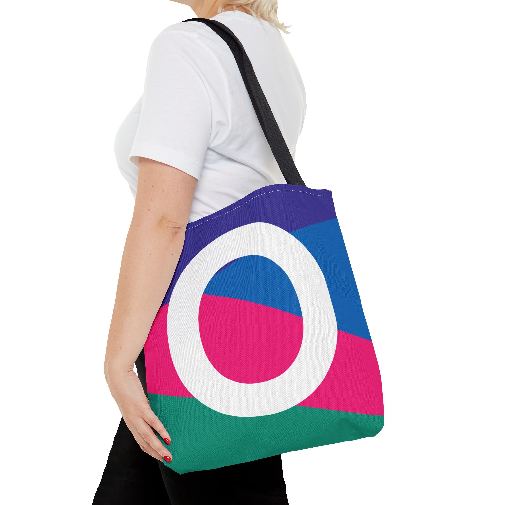 Monogram 'O' Colorblock Tote Bag — Personalized Initial O Shoulder Tote