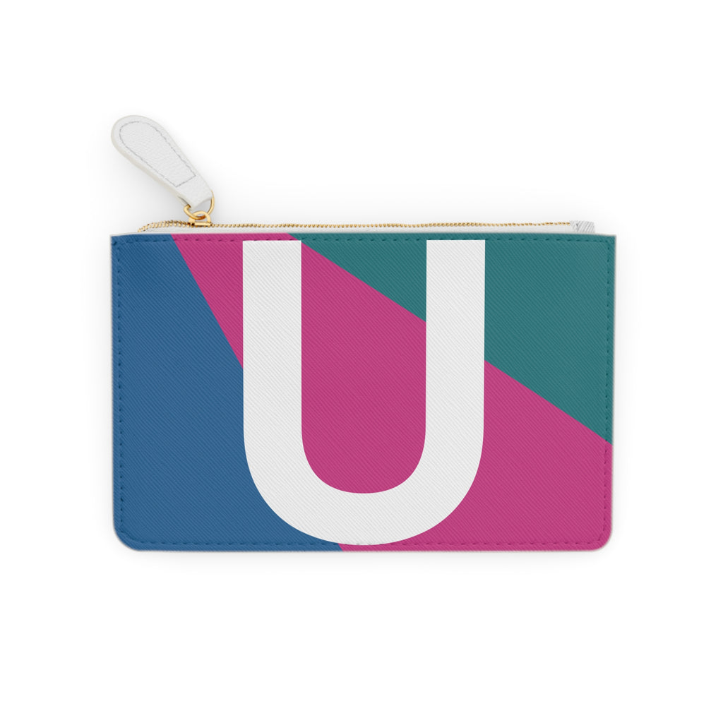 Initial U Mini Clutch — Colorblock Monogram Wristlet Wallet