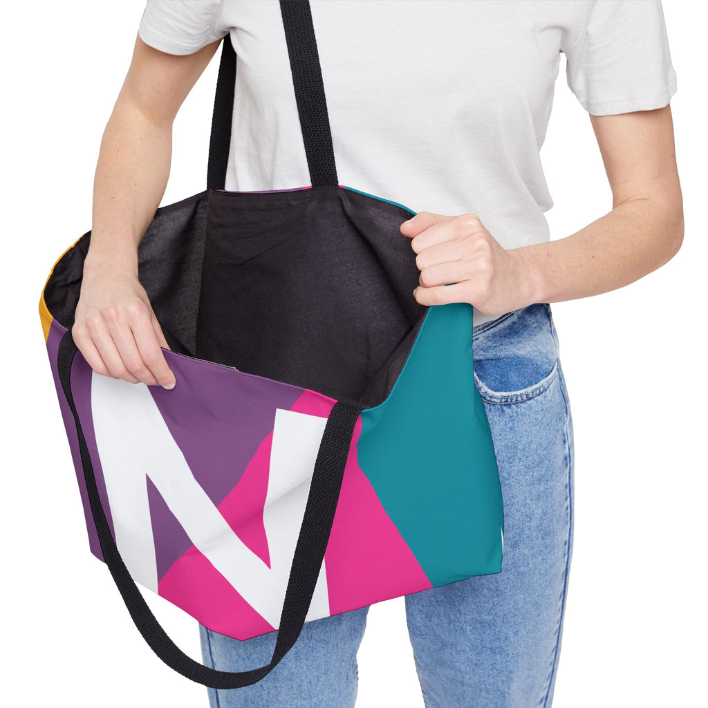 Personalized 'N' Colorblock Tote Bag — Monogram Weekender Tote