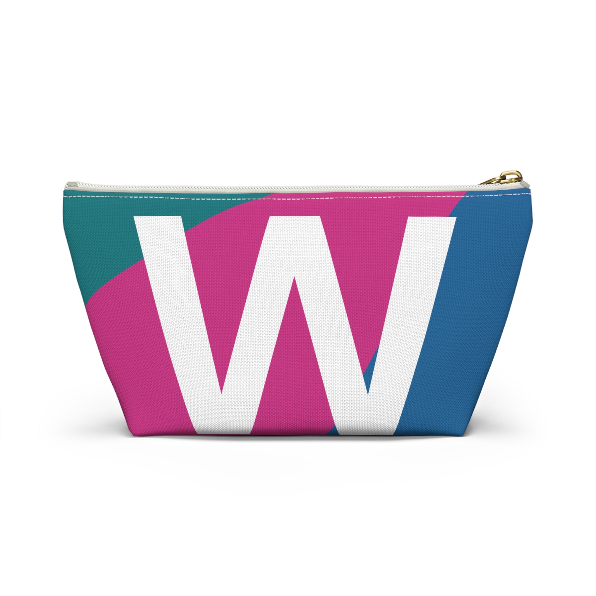 Initials Colorblock Accessory Pouch — Monogram W T-Bottom Cosmetic Bag