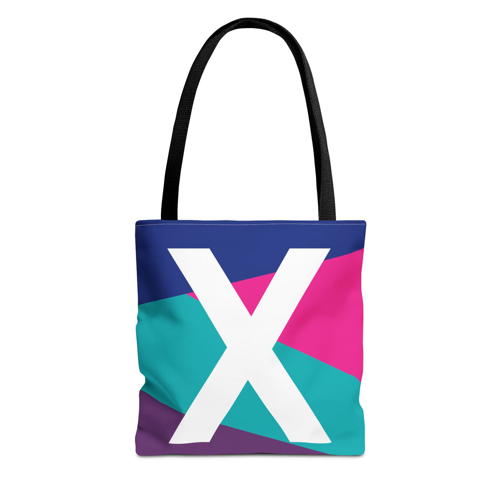 Monogram 'X' Colorblock Tote Bag — Personalized Initial X Shoulder Tote