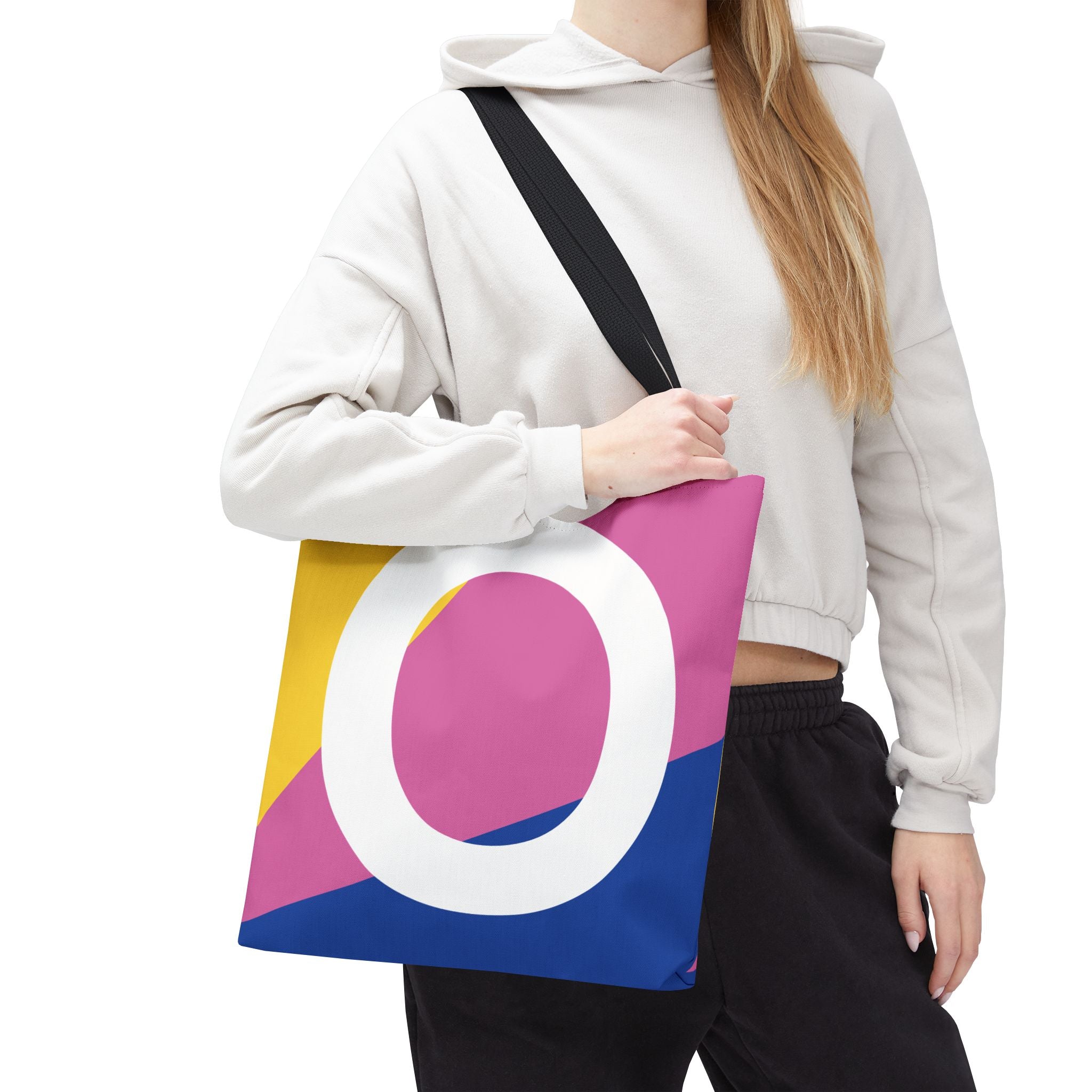 Monogram 'O' Colorblock Tote Bag — Personalized Initial O Shoulder Tote
