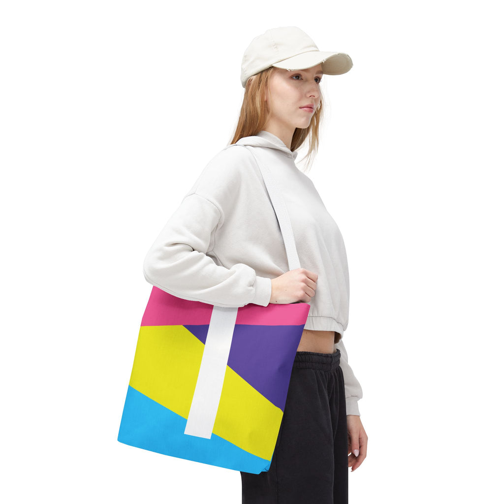 Monogram 'I' Colorblock Tote Bag — Personalized Initial I Shoulder Tote