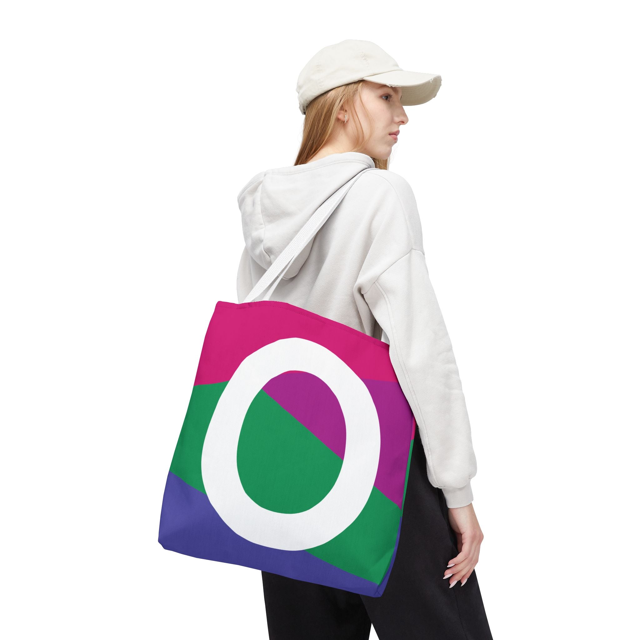Monogram 'O' Colorblock Tote Bag — Personalized Initial O Shoulder Tote