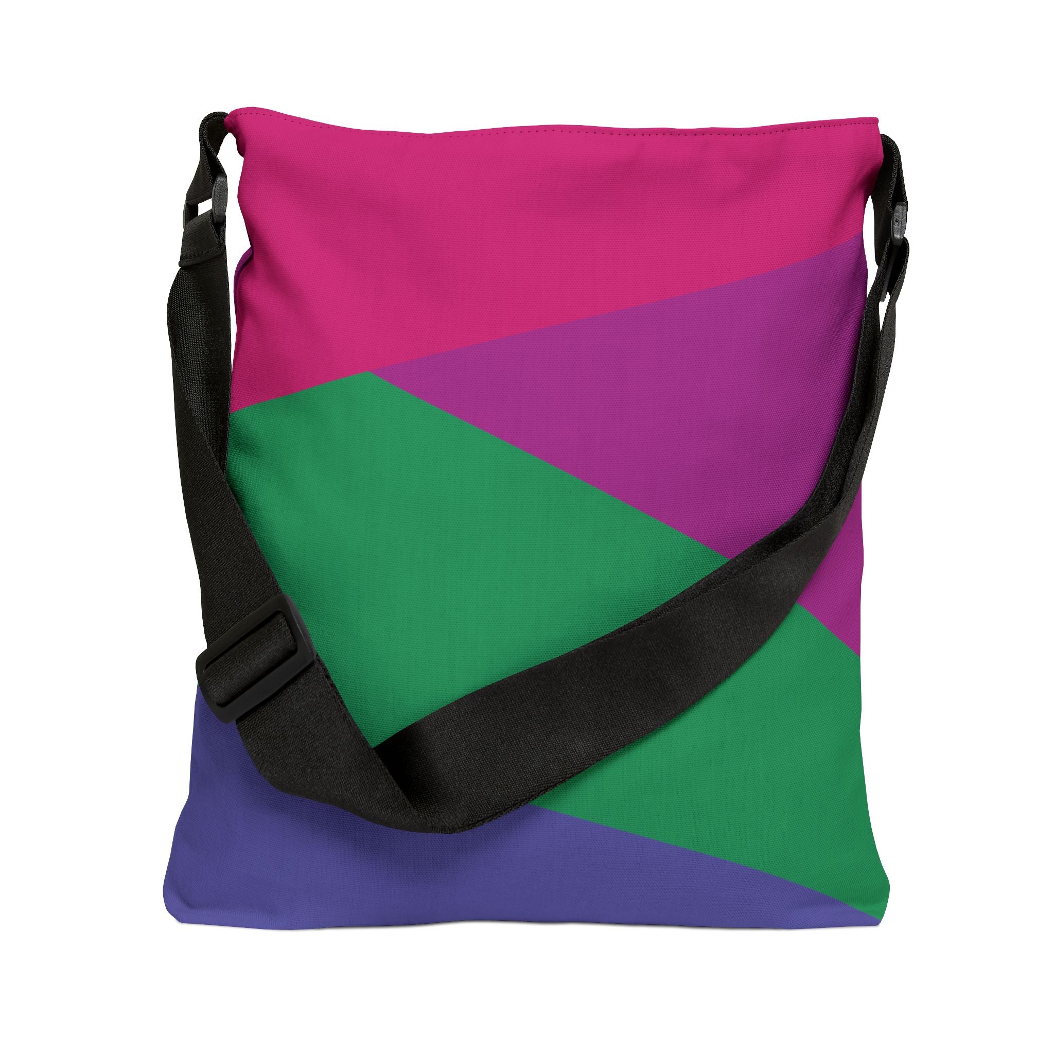 Colorblock Geometric Tote Bag — Adjustable Strap, Bright Abstract Pattern