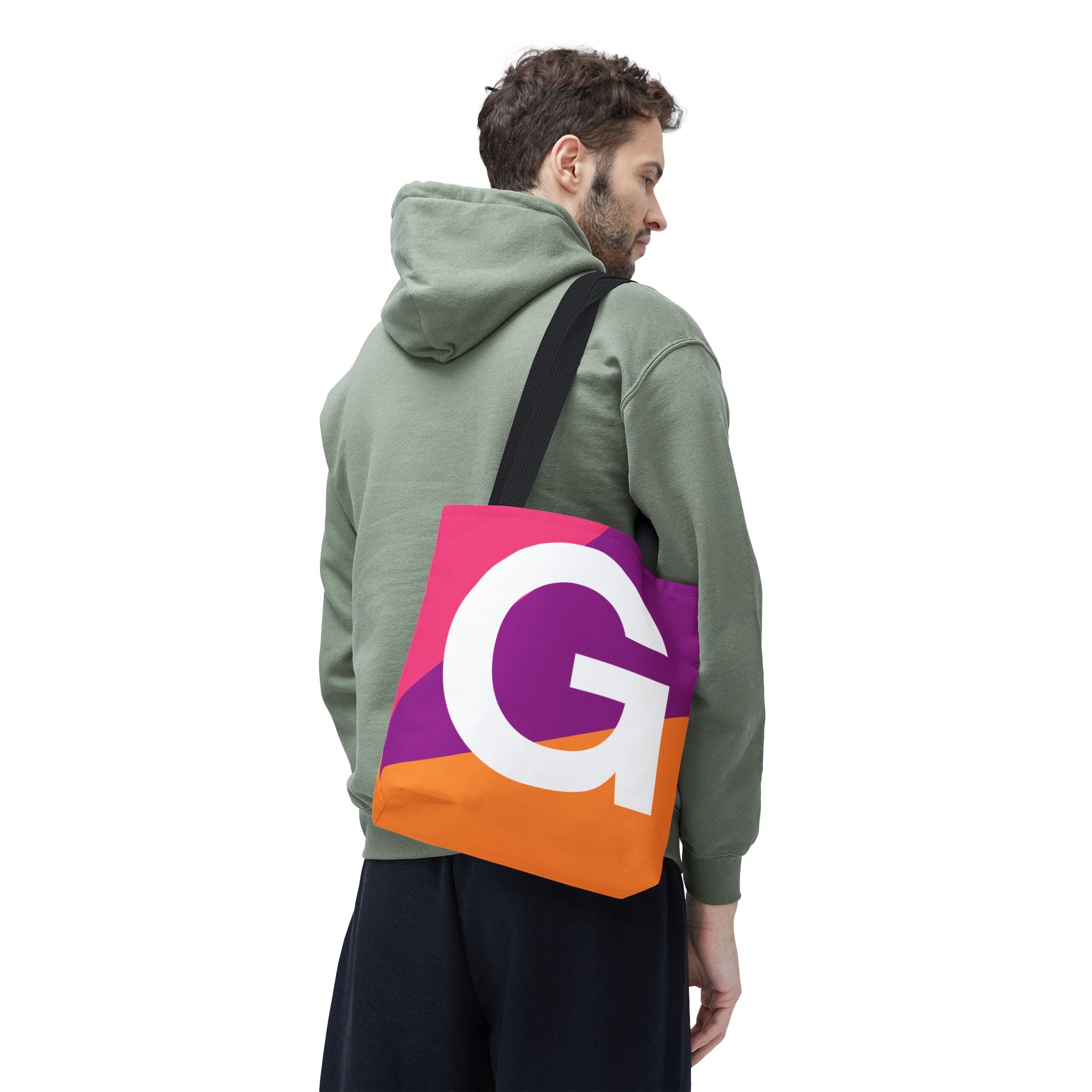 Monogram 'G' Colorblock Tote Bag — Personalized Initial G Shoulder Tote