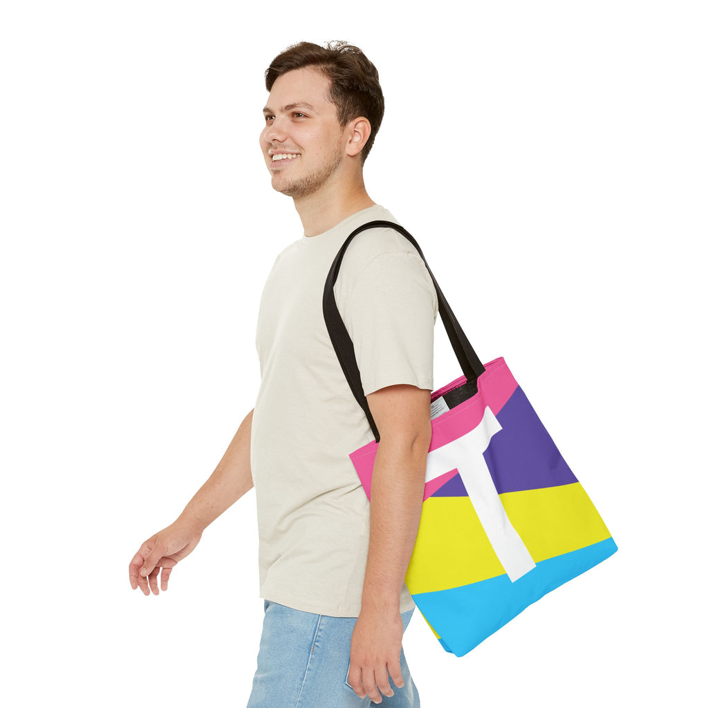 Monogram 'T' Colorblock Tote Bag — Personalized Initial T Shoulder Tote