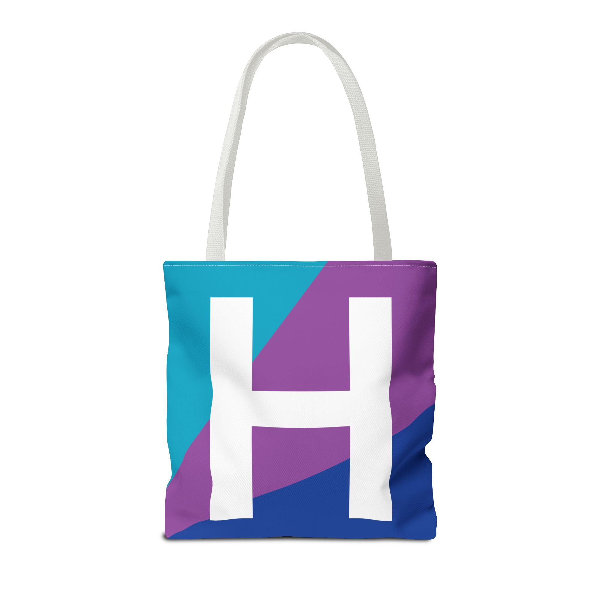 Monogram 'H' Colorblock Tote Bag — Personalized Initial H Shoulder Tote
