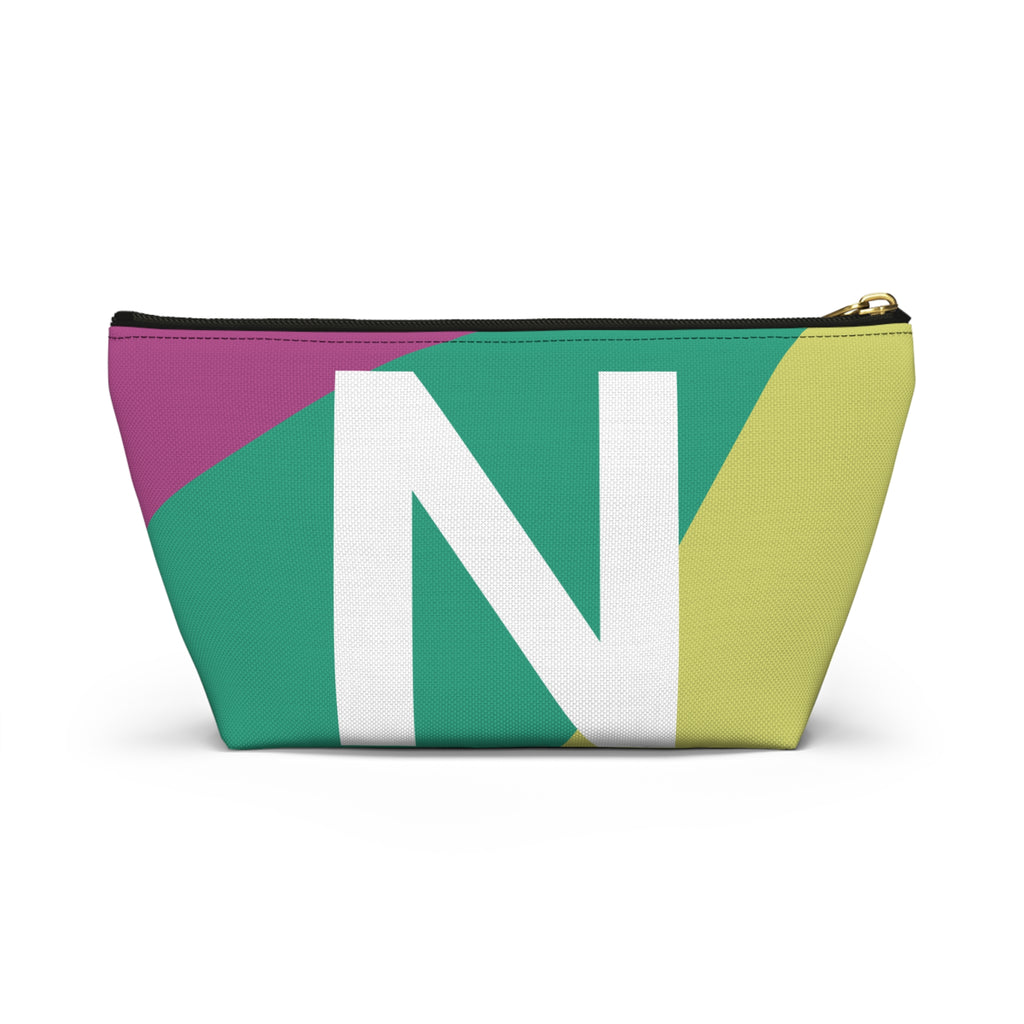 Initials Colorblock Accessory Pouch — Monogram N T-Bottom Cosmetic Bag