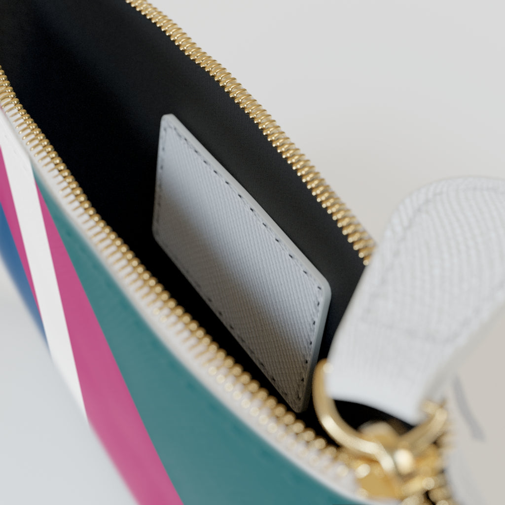 Initial L Mini Clutch — Colorblock Monogram Wristlet Wallet