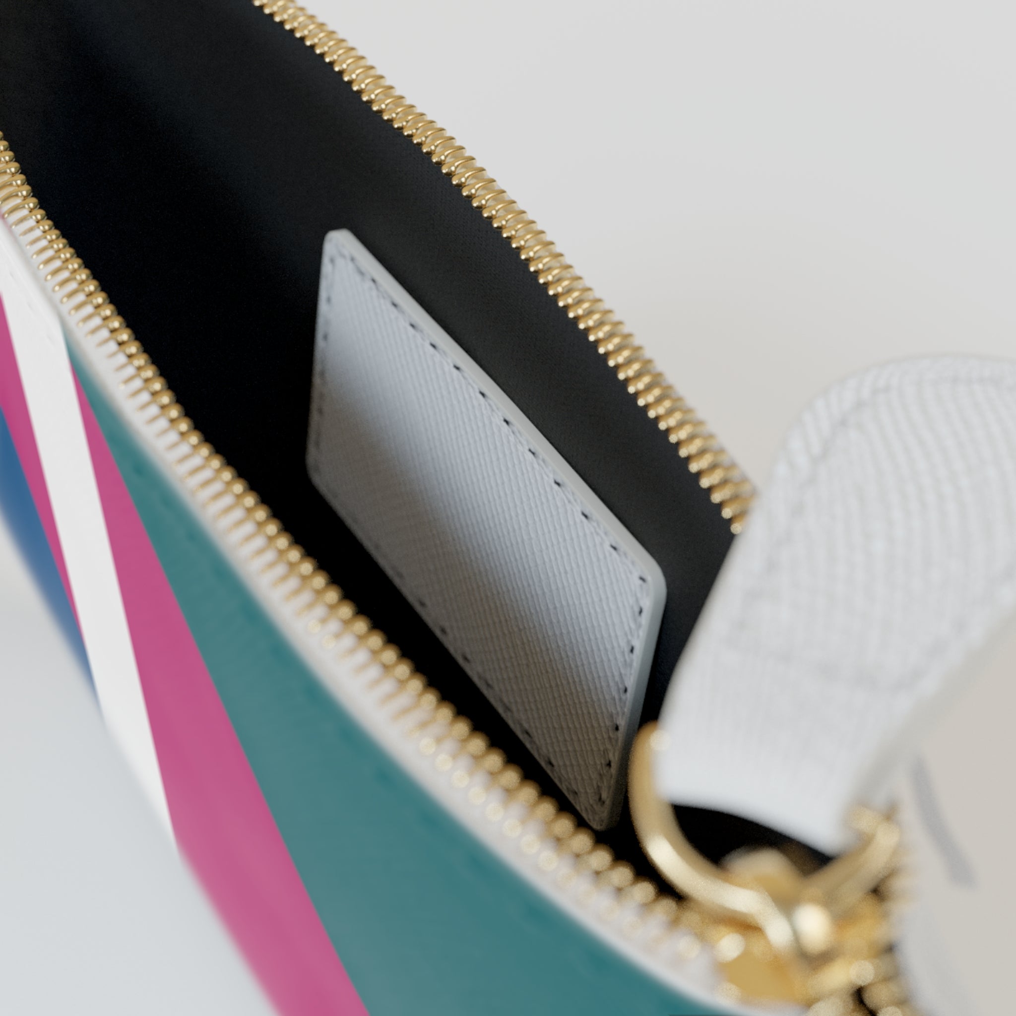 Initial L Mini Clutch — Colorblock Monogram Wristlet Wallet