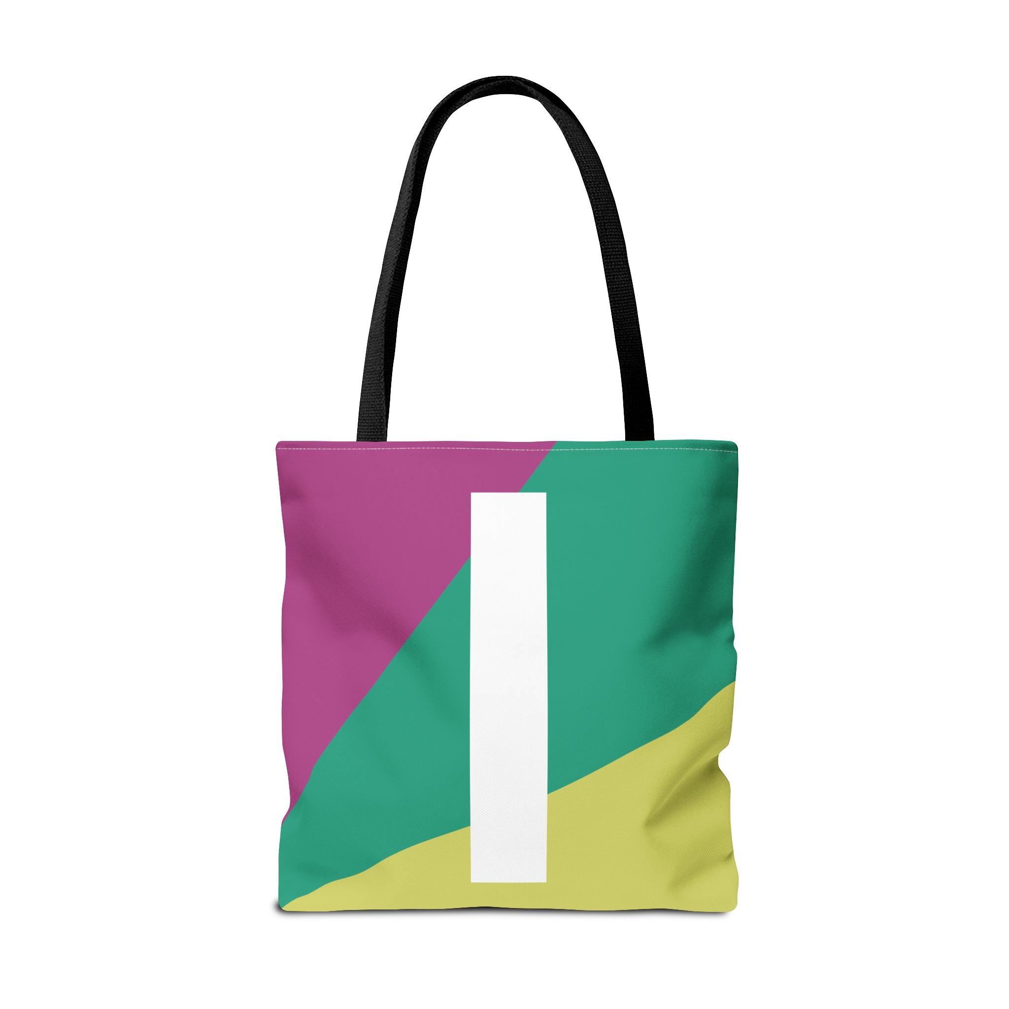 Monogram 'I' Colorblock Tote Bag — Personalized Initial I Shoulder Tote