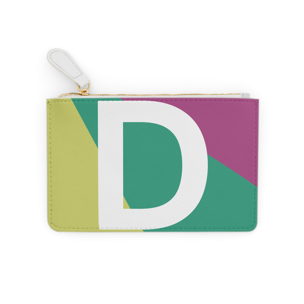 Initial D Mini Clutch — Colorblock Monogram Wristlet Wallet