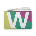 Monogram 'W' Colorblock Clutch Bag — Bold Geometric Wristlet for Everyday & Gifts