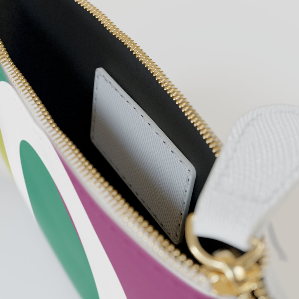 Initial O Mini Clutch — Colorblock Monogram Wristlet Wallet