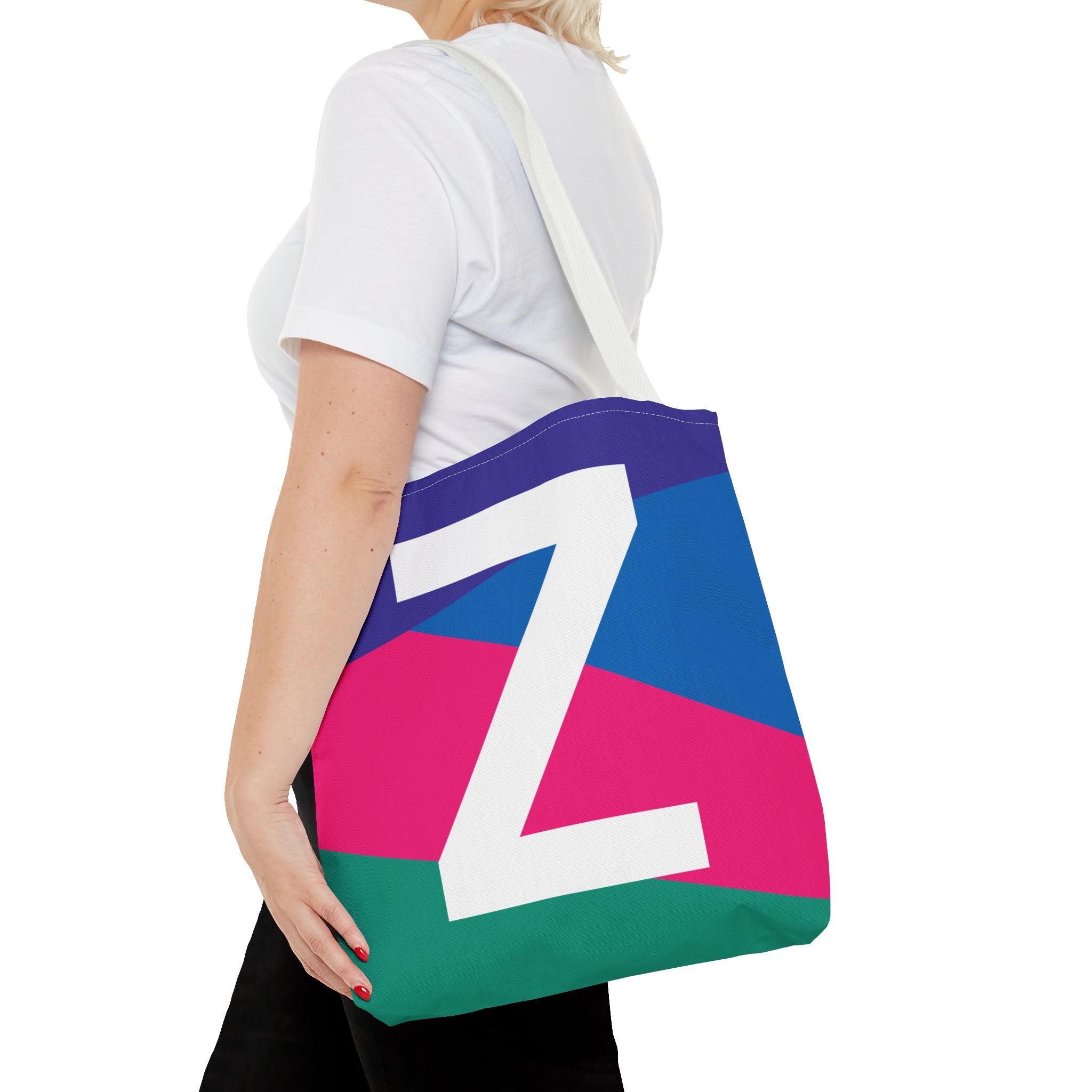 Monogram 'Z' Colorblock Tote Bag — Personalized Initial Z Shoulder Tote