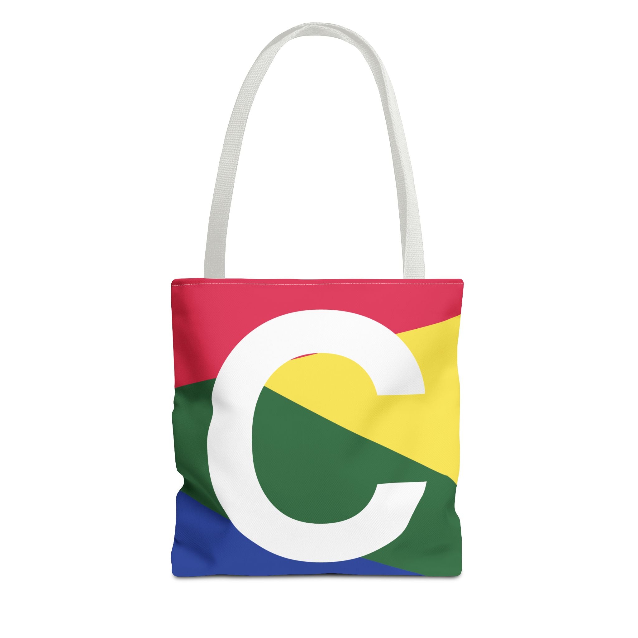Monogram 'C' Colorblock Tote Bag — Personalized Initial C Shoulder Tote
