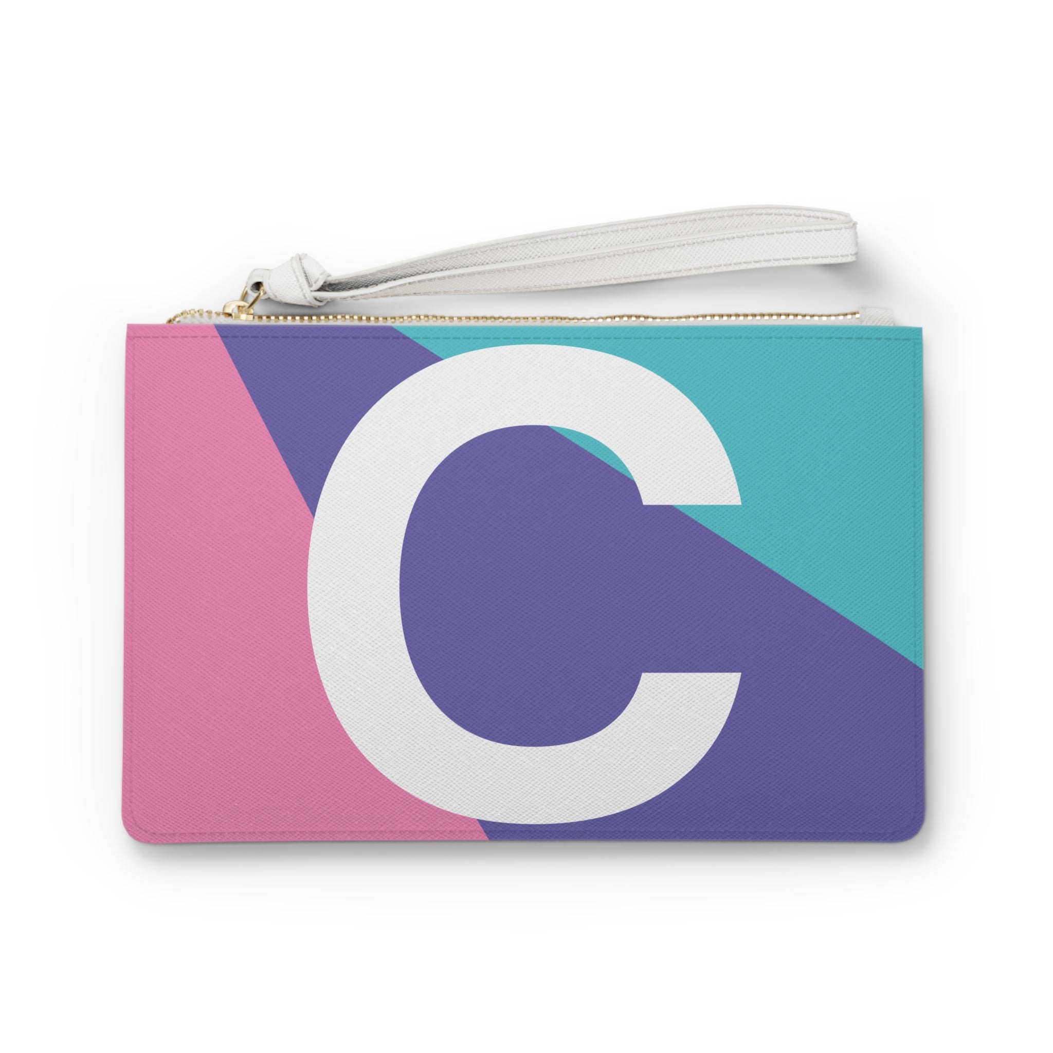 Monogram 'C' Colorblock Clutch Bag — Bold Geometric Wristlet for Everyday & Gifts