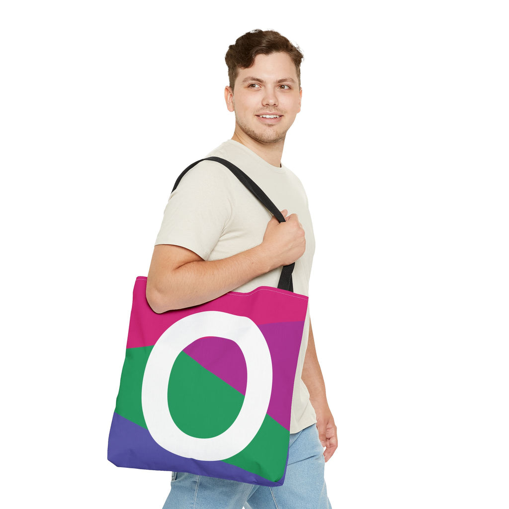 Monogram 'O' Colorblock Tote Bag — Personalized Initial O Shoulder Tote