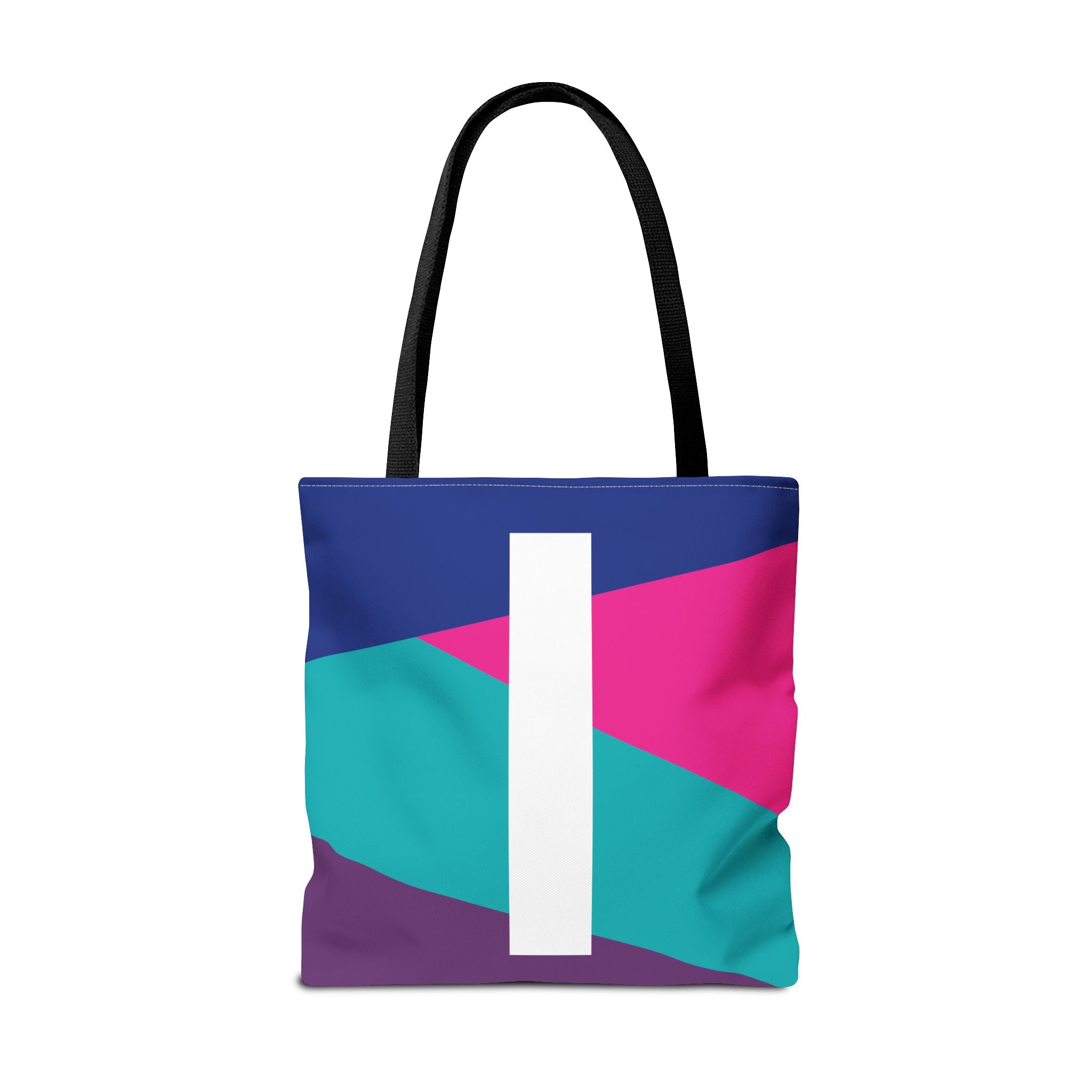 Monogram 'I' Colorblock Tote Bag — Personalized Initial I Shoulder Tote