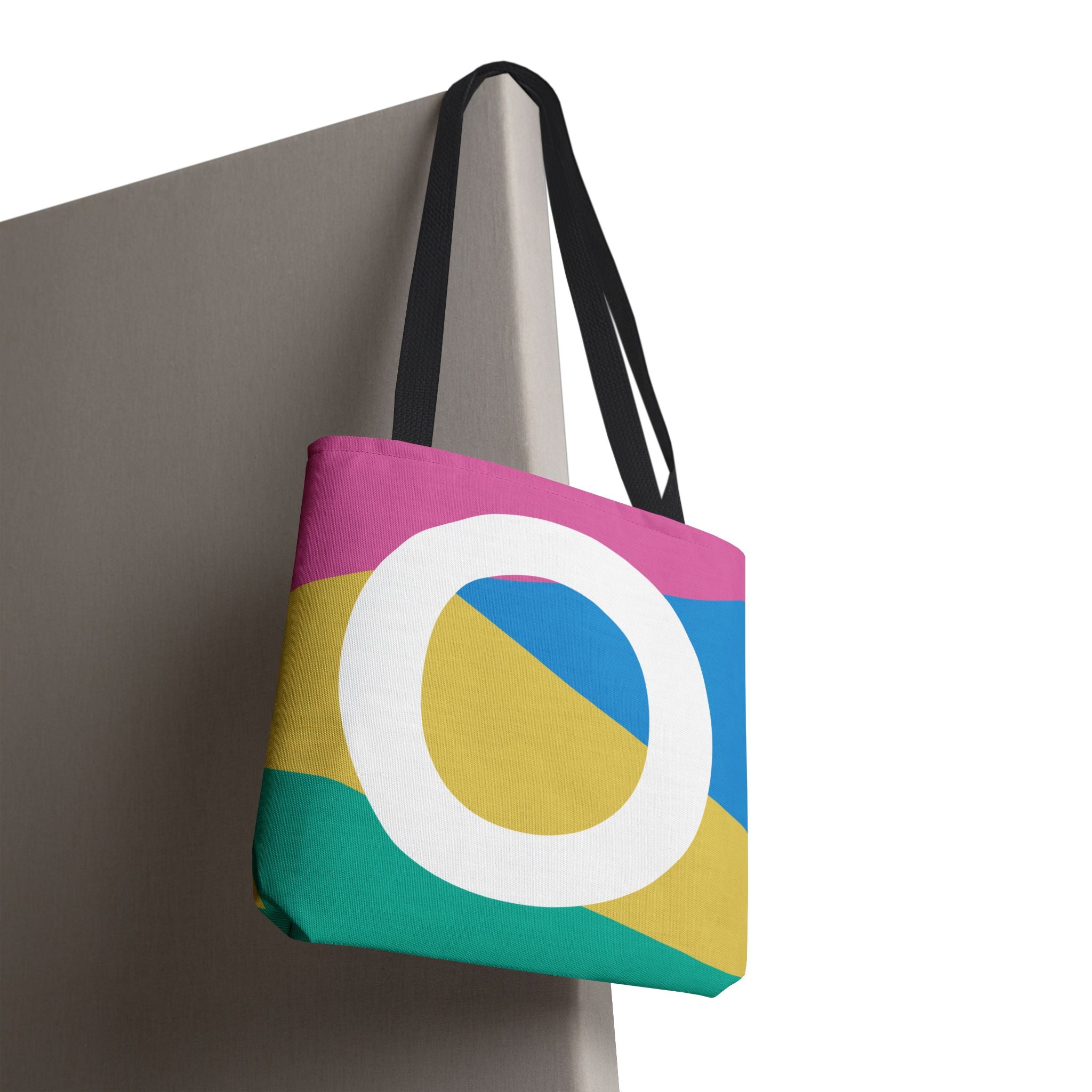 Monogram 'O' Colorblock Tote Bag — Personalized Initial O Shoulder Tote