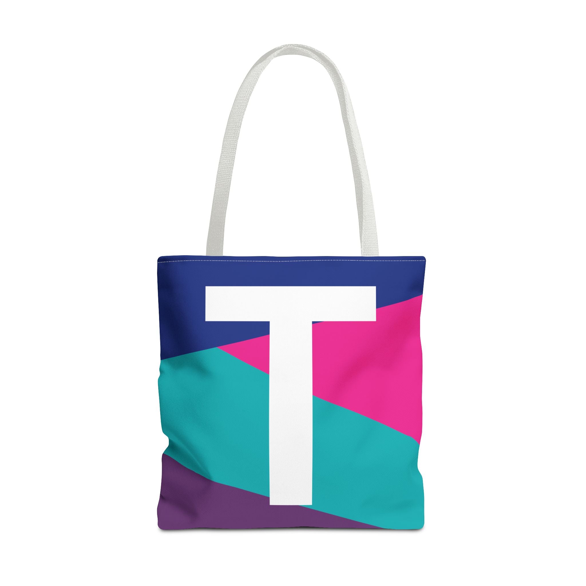 Monogram 'T' Colorblock Tote Bag — Personalized Initial T Shoulder Tote