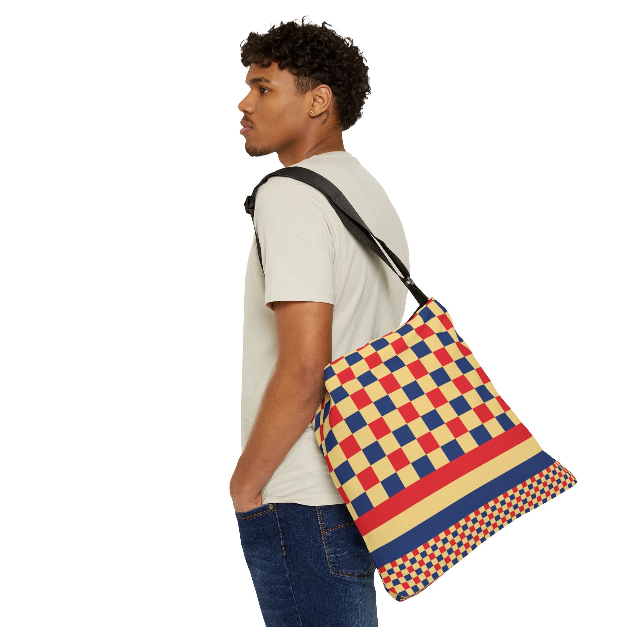 Colorblock Geometric Tote Bag