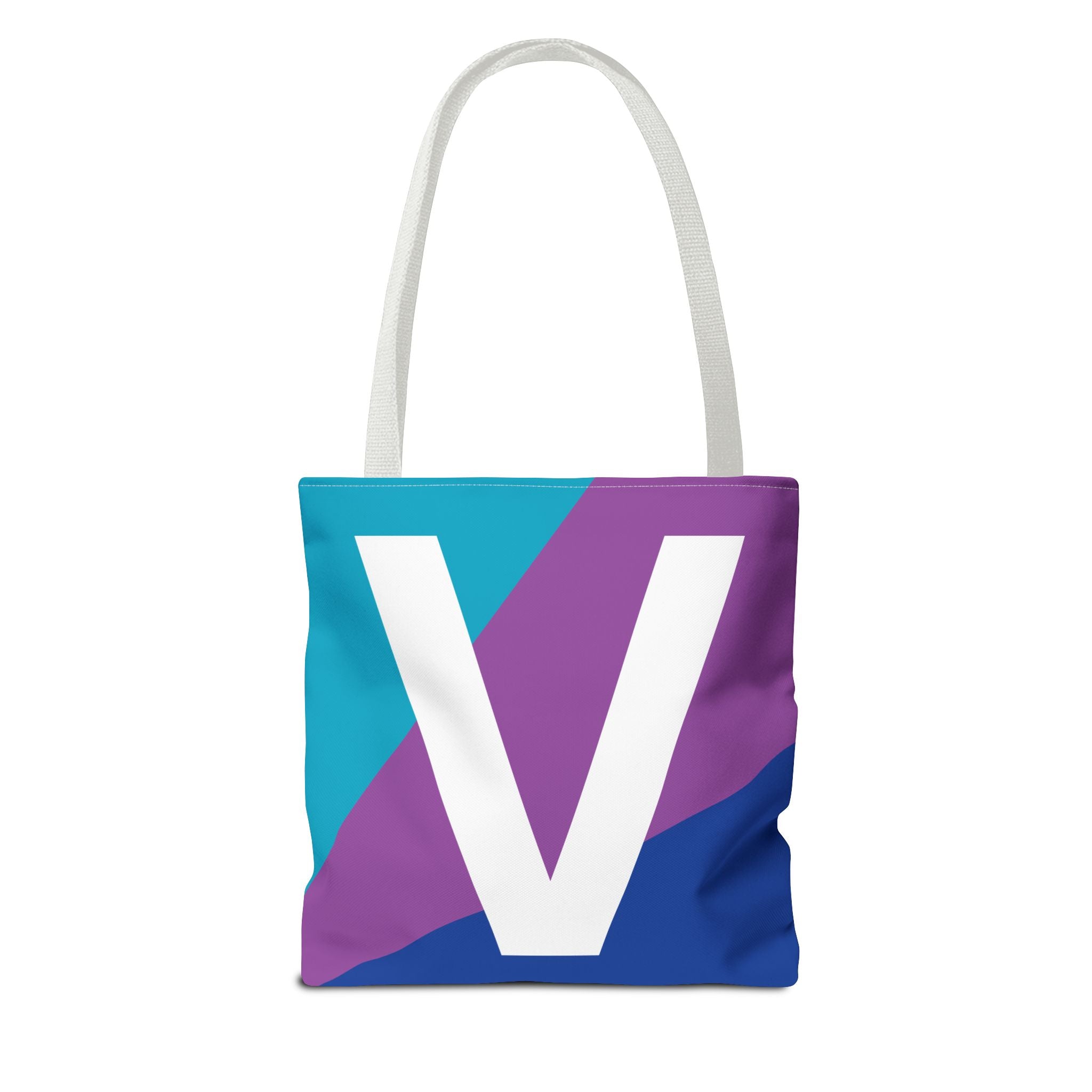 Monogram 'V' Colorblock Tote Bag — Personalized Initial V Shoulder Tote