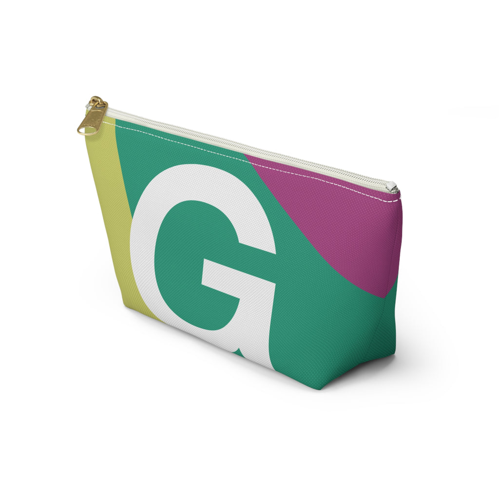 Initials Colorblock Accessory Pouch — Monogram G T-Bottom Cosmetic Bag