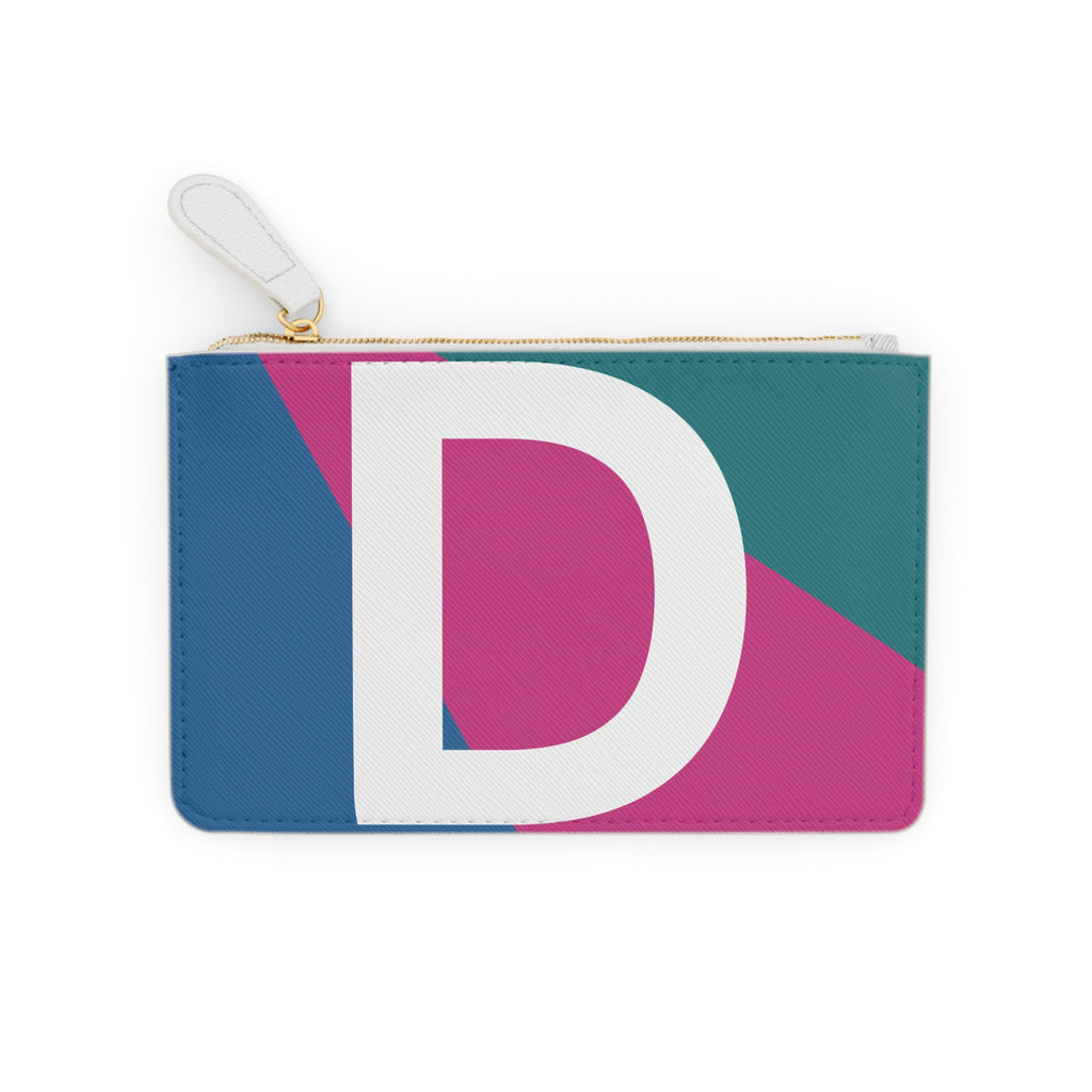 Initial D Mini Clutch — Colorblock Monogram Wristlet Wallet